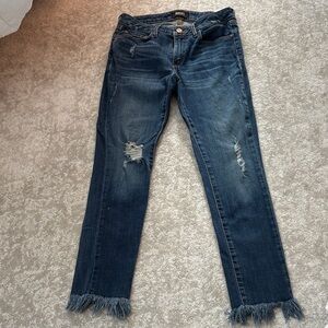 Buffalo David Bitton Dark Blue Frayed Hem Jeans size 27